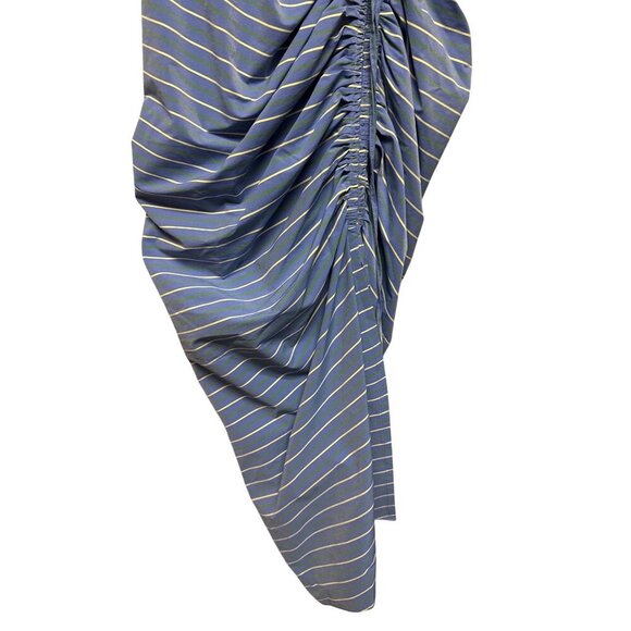 Veronica Beard Teagan Women's Dress Stripe Ruched  Midi Blue Viscose Size 2 NEW - Picture 5 of 13